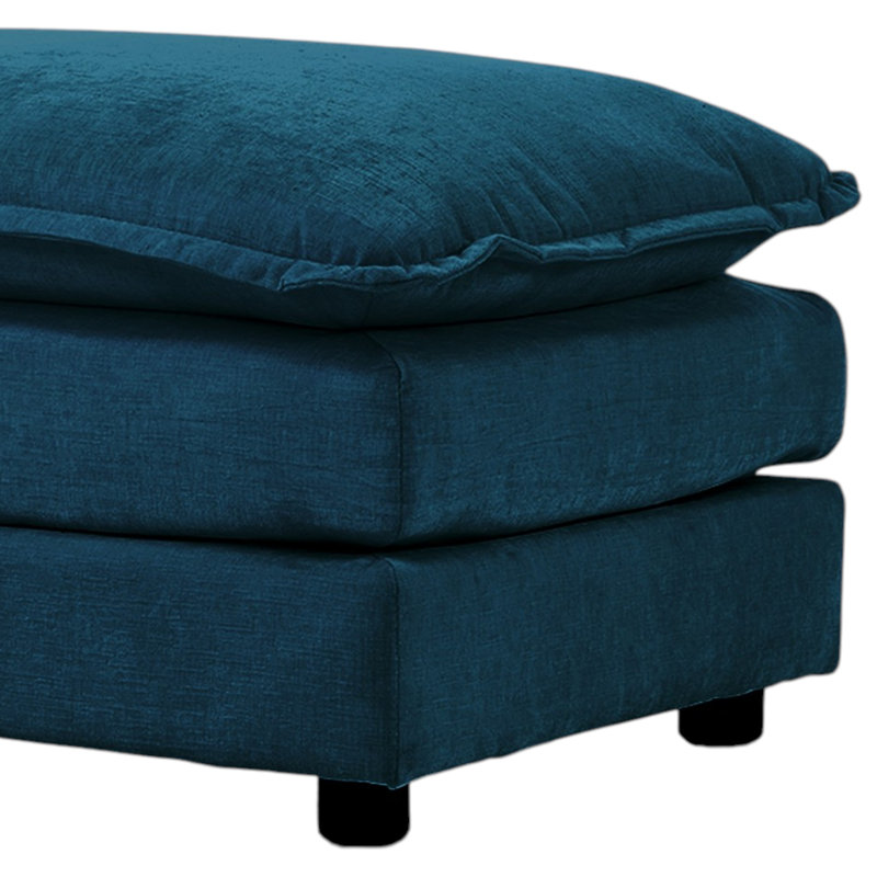 Repose-pieds en chenille moderne, Bleu