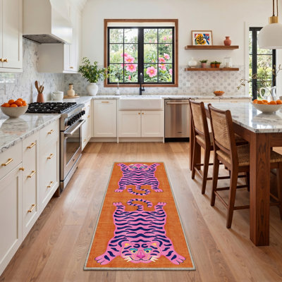 Tapis d'intérieur / rouge lavable à la machine Tigris