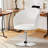 Modern Upholstered Adjustable Height Accent Chair PU Leather Swivel Barrel Chair