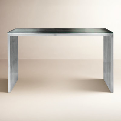 Jules Glass Top Metal Base Writing Desk
