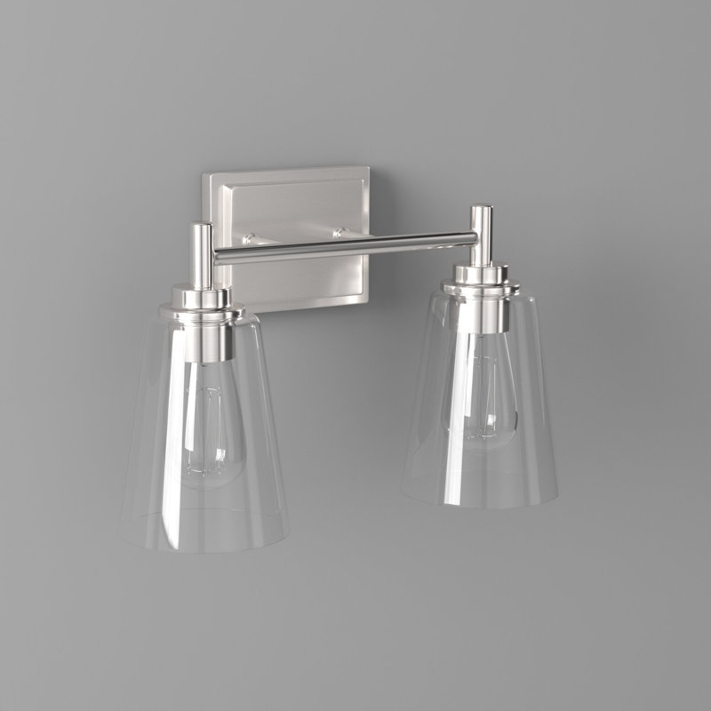 Éclairage pour meuble-lavabo à 2 lumières à intensité variable Ledet, Satin platine
