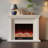 White Solid + Manufactured Wood Freestanding Fireplace-94639871