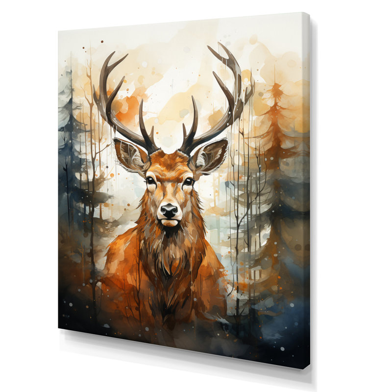 Deer Wonderers V sur toile, Toile tendue, H 40 po x l 30 po x P 1,5 po