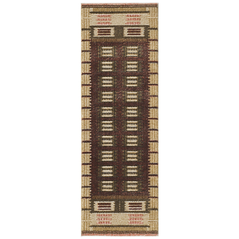 Marilo Rust Modern Indoor Rug, Runner 2' x 6'