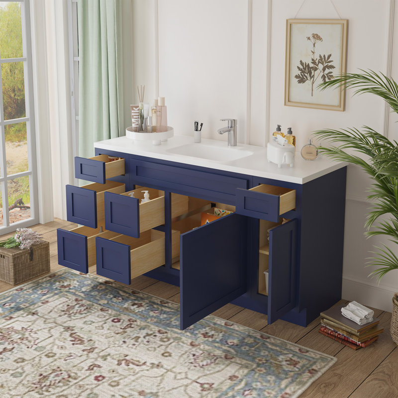 Base de meuble-lavabo simple 60 po seulement, Bleu