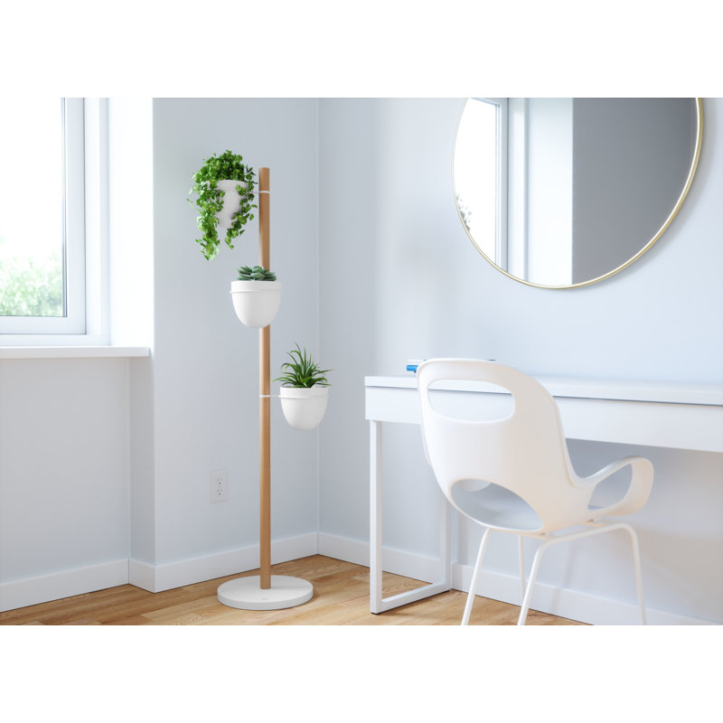 Pot à fleurs Floristand, Blanc / naturel
