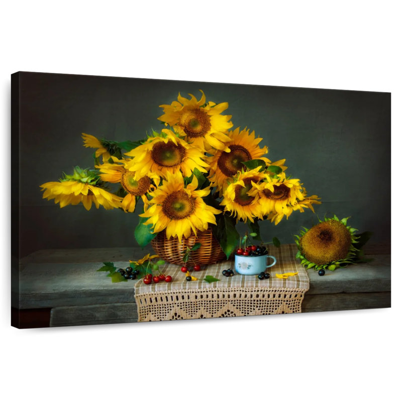 Harnek tournesols rustiques et cerises, H 8 po x l 12 po