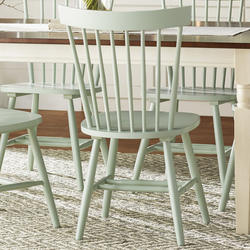 Aulii Solid Wood Side Chair, Mint