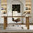 63-inch Farmhouse Wooden Executive Desk With Sturdy Legs