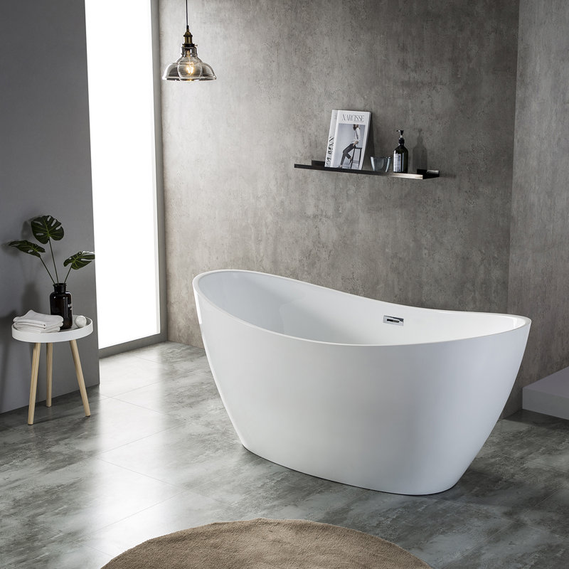 Opalo 67'' x 32'' Soaking Acrylic Bathtub