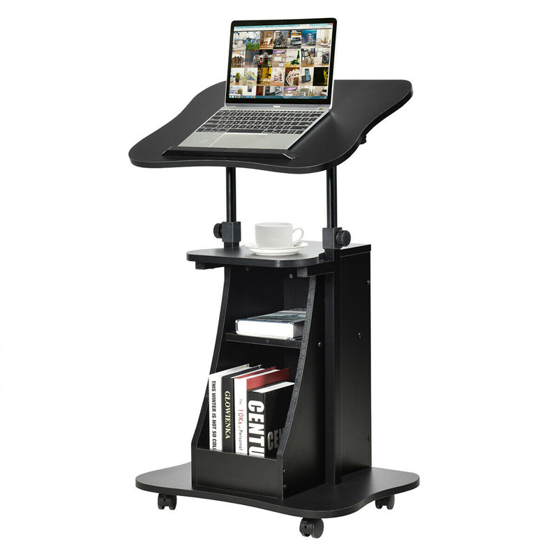 47.5'' H x 21.5'' W Laptop Cart with Wheels