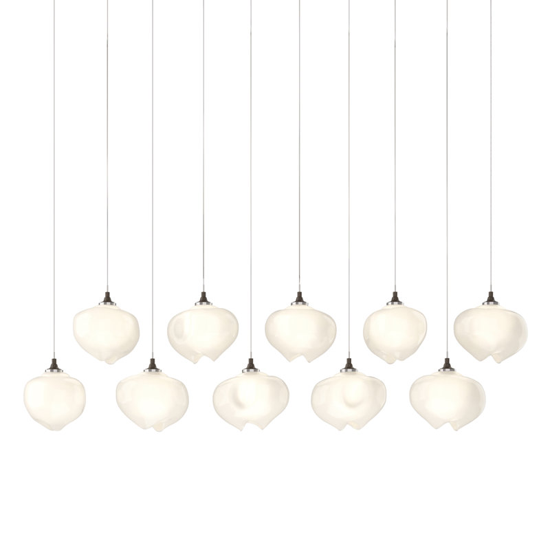 Ume 10 - Light Kitchen Island Geometric Pendant, Bronze, Frosted, 10" - 130"