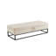 Banc de repose-pieds beige en velours avec rangement pour repose-pieds - Multifonctionnel pour vestibule de style contemporain avec structure moderne en métal 58,6 po