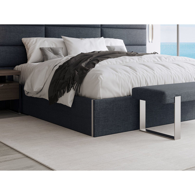 McLaglen Upholstered Bed, 150 x 200 cm, Blue