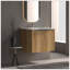 Meuble-lavabo mural 30 po avec panneau cannelé 3D et lavabo intégré en céramique-129334150