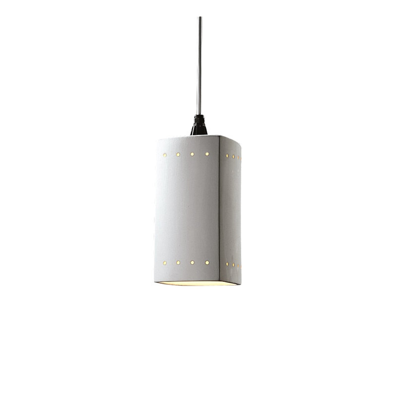 Luminaire suspendu rectangulaire 1 lumière Custinne, Bisque, Cordon blanc