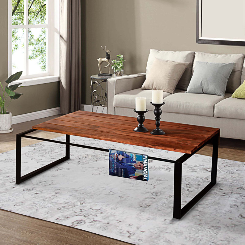 Solid Wood Top Single Coffee Table