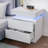 2 - Drawer Nightstand with APP Controlled LED Light and High Gloss Finish-593551373