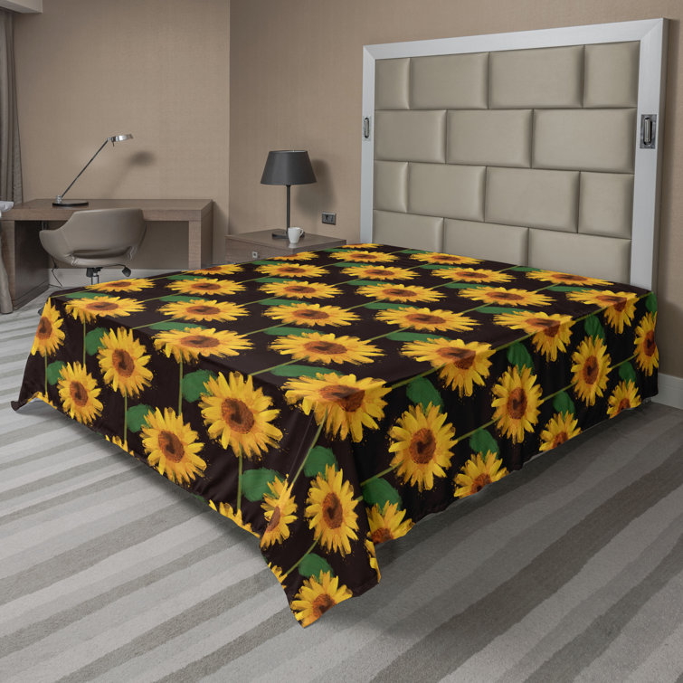 Ambesonne Floral Boho Flat Sheet Leafy Tropical Blooms