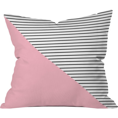 Coussin extérieur rose n’rayures