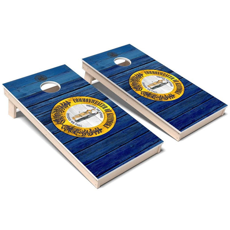Ensemble de planches de cornhole en polychromie toutes saisons en Kentucky State Flag, Ajouter un étui et des lumières