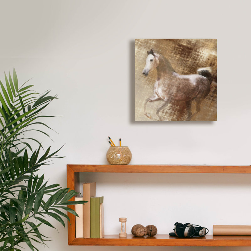  «Golden Gray» par Kari Brooks, art mural sur toile, 12 po x 12 po