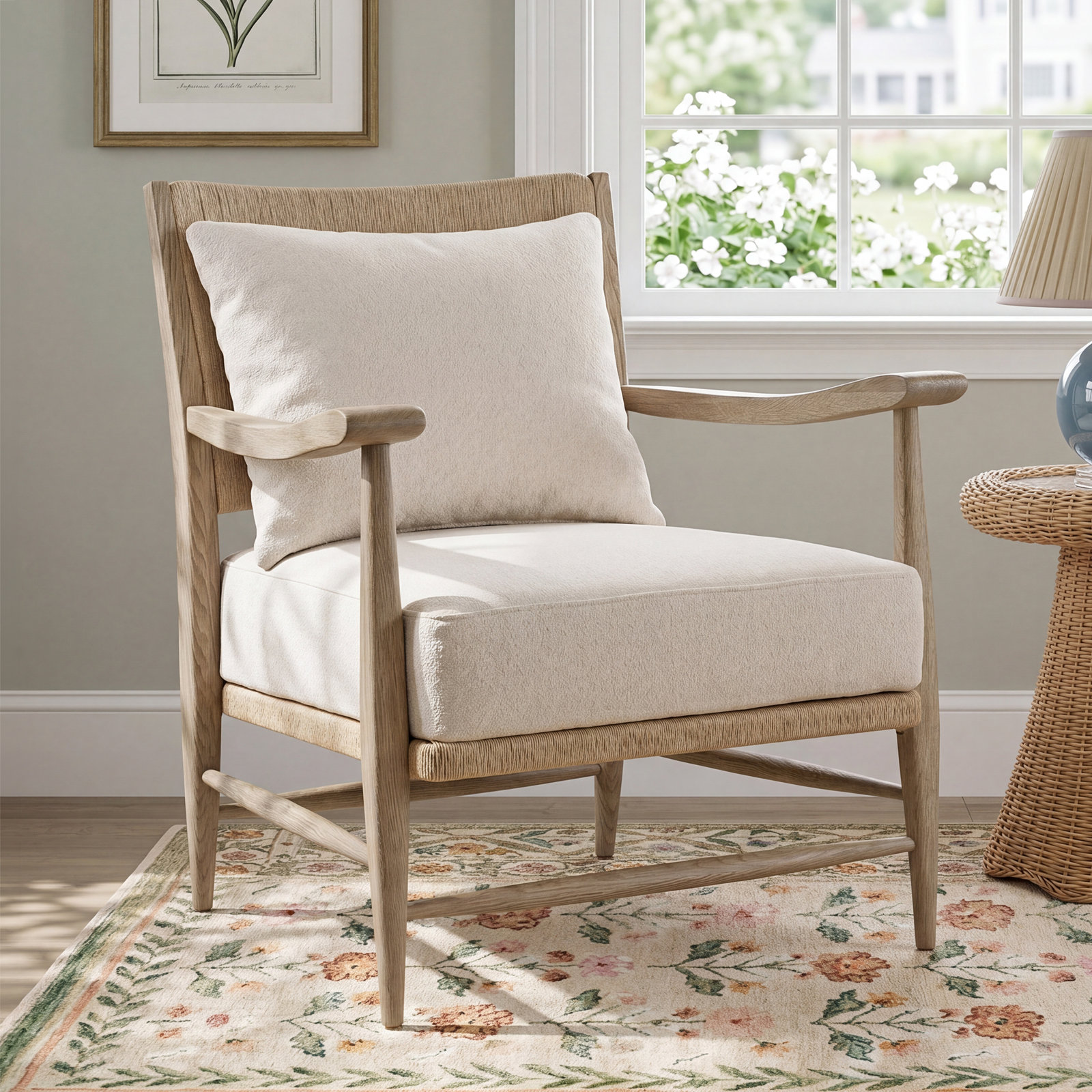 Oak Armchair, Crete Sand, Light Brown