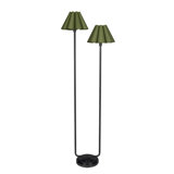 Polly Floor Lamp (Blackened Brass with White Scalloped Shade)