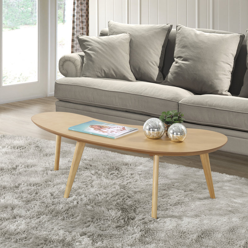 Chandrima Modern Abstract Coffee Table, Honey Oak