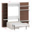 Lit escamotable avec armoire de rangement, étagères ouvertes, façade de canapé et port USB pour appartements et chambres d'hôtes-776447792