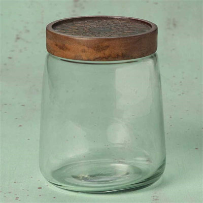 Clear Glass Jar with Metal Cladding Lid - Stylish & Practical Storage for Kitchens and Pantries