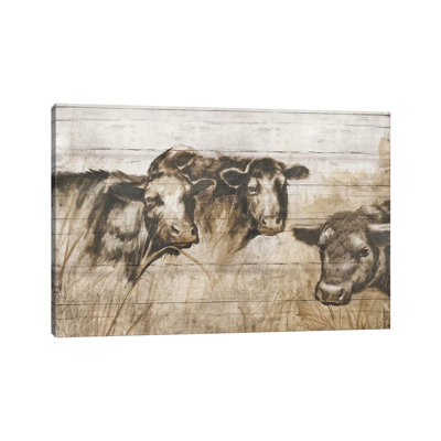 Sepia Cows by Donna Brooks - Wrapped Canvas Gallery-Wrapped Canvas Giclée