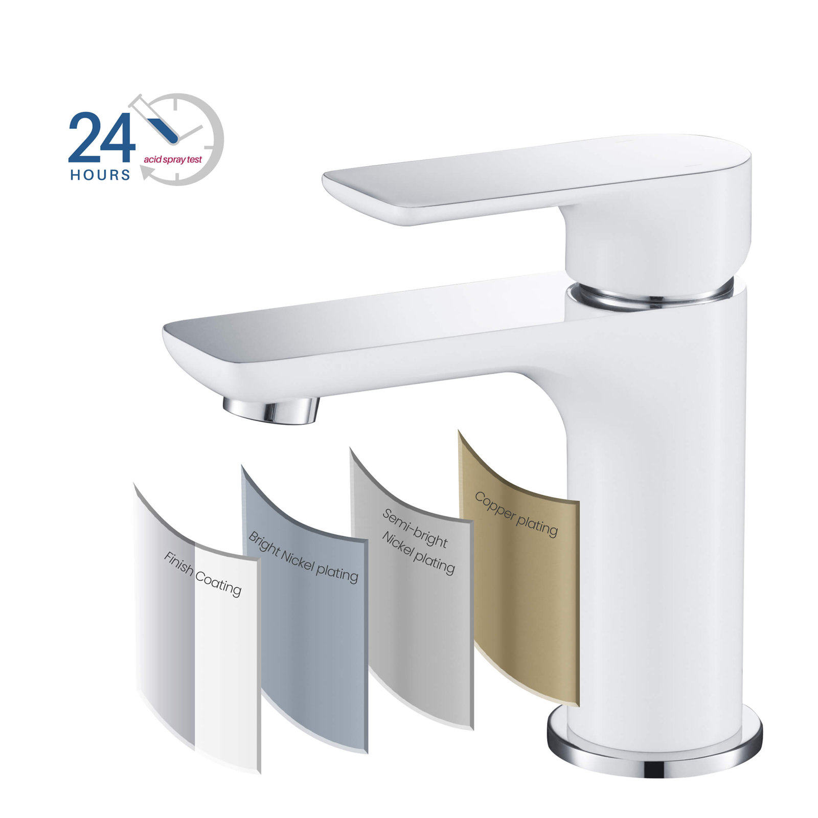 Tender Single-Hole Bathroom Faucet with Drain, Chrome/White