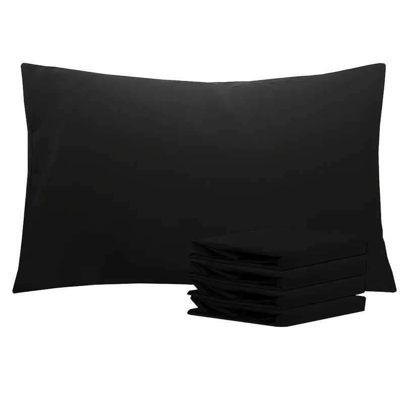 Easy Care Brushed Microfiber Pillow Case Microfiber Polyester Pillowcase With Envelope Closure By Lotechicw, Black