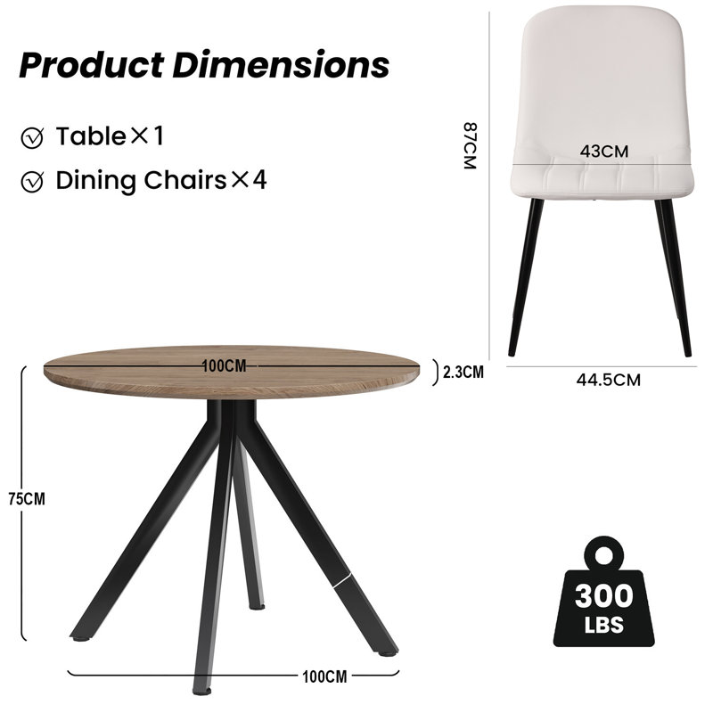 4 - Person Dining Set, Beige