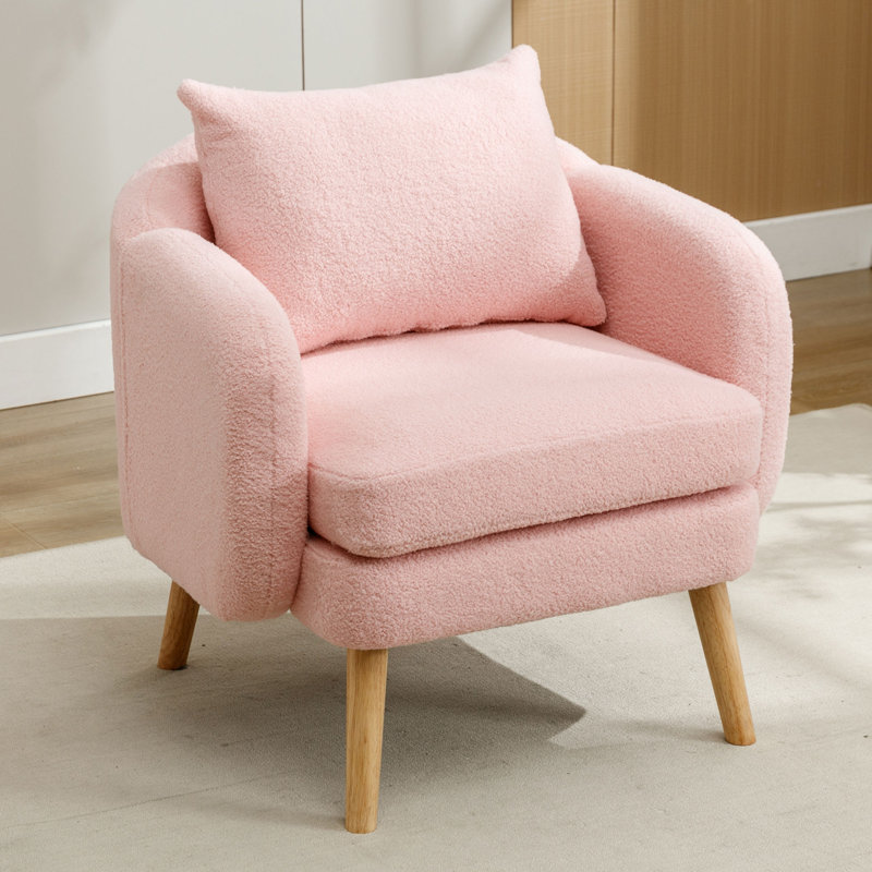 Kruse Upholstered Armchair, Pink Teddy