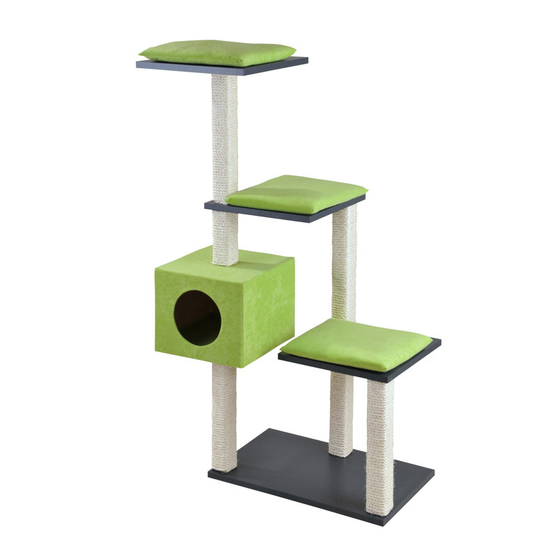 Sheila 126cm H Cat Tree, Anthracite/Green