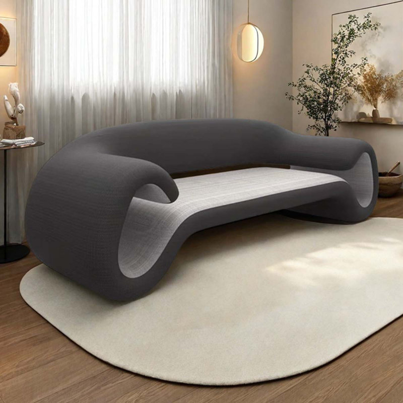 Canapé Nordic Designer, Fibre de polyester noire