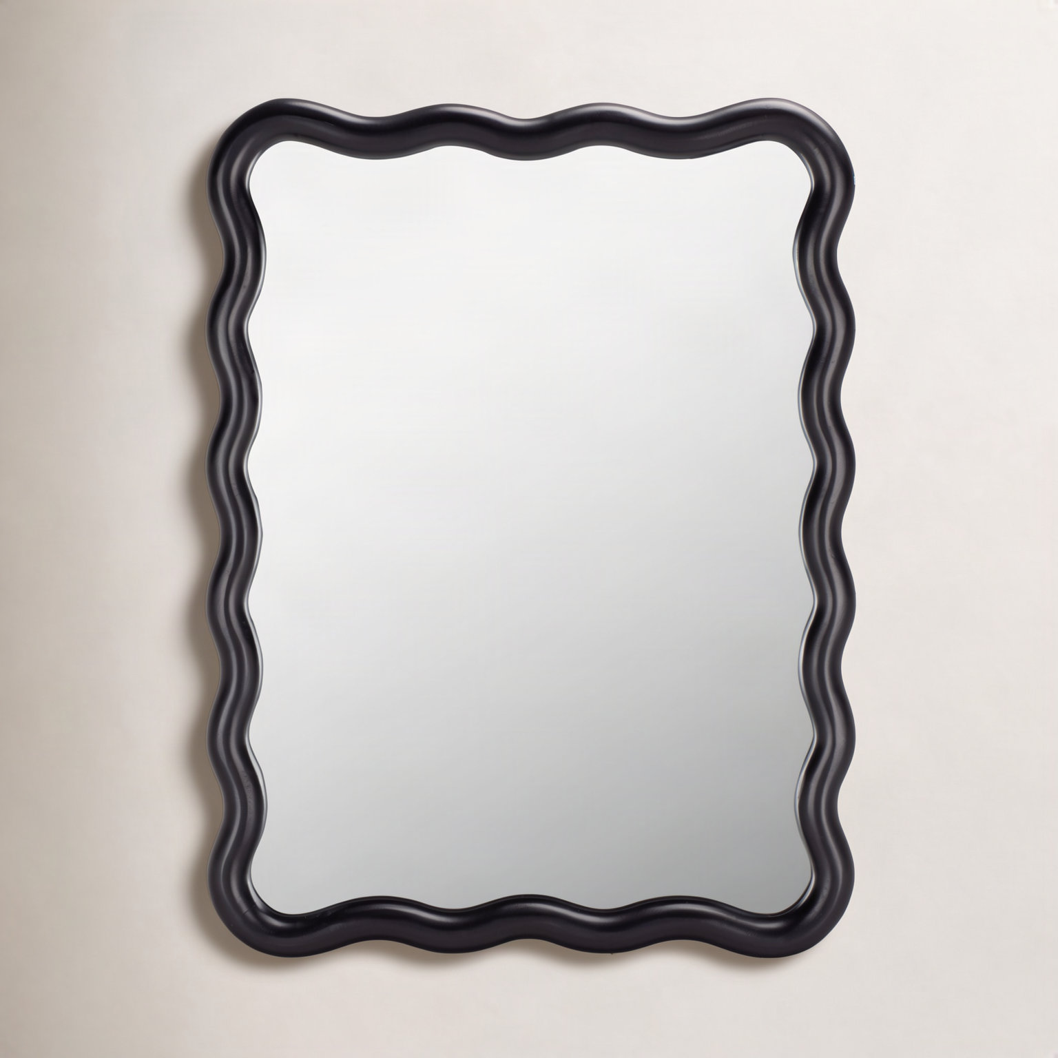 24" Pine Accent Mirror, Black