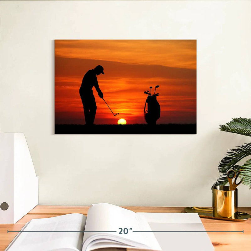 Senne Golf At Sunset, 8" H x 12" W