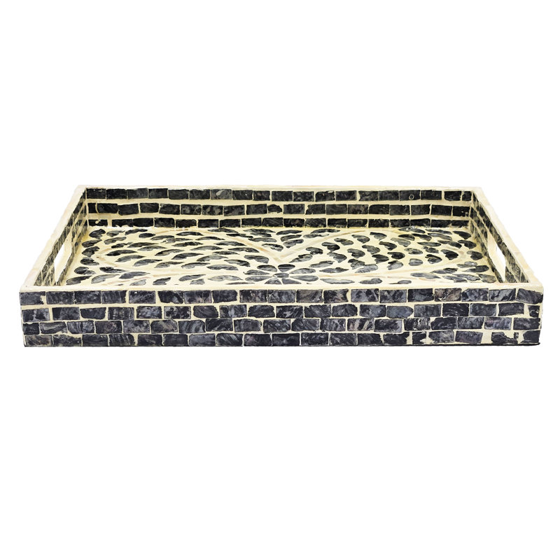 Plateau décoratif Alfreda, Noir, H 1,8 po x L 15 po x l 11,8 po