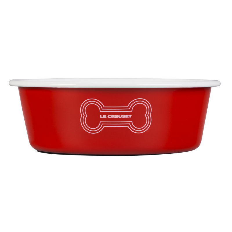 Le Creuset Pet Dog Bowl, Large (6 cups), Carmin
