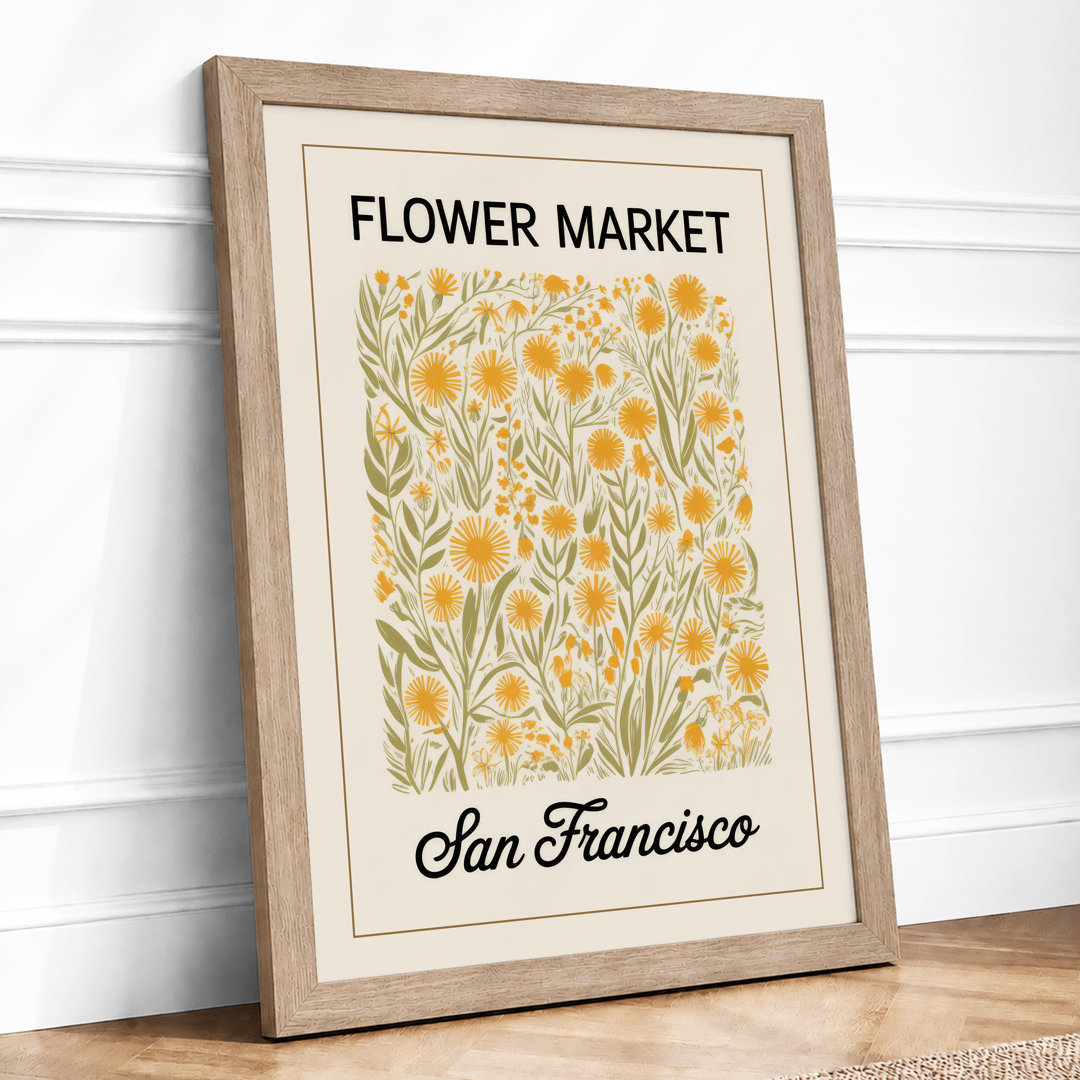 Flower Market San Francisco Vintage - Framed Print