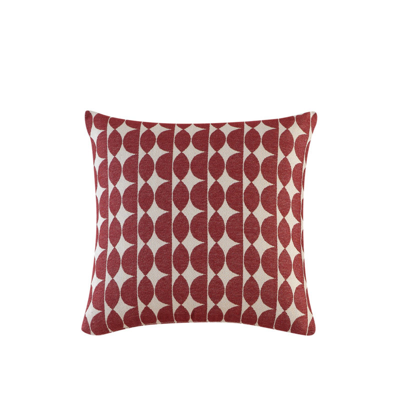 Housse et insert de coussin carré Harrell, Rouge bordeaux / blanc