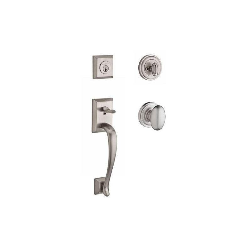 Napa Handleset with Single Cylinder Deadbolt and Door Knob and Rosette, Yes, Keyed Different, Satin Nickel
