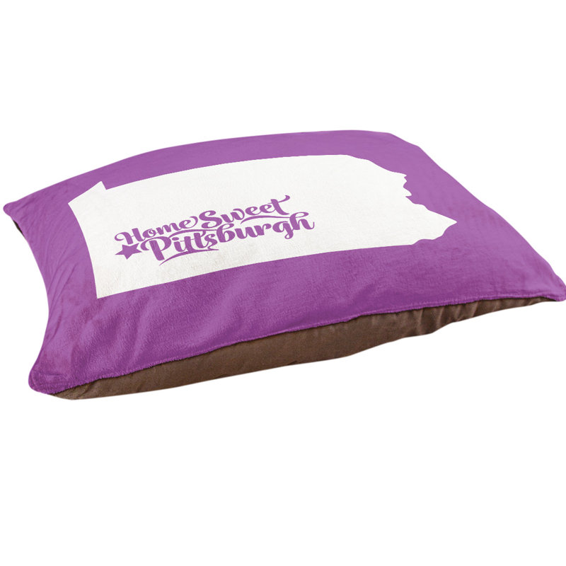 Coussin d’intérieur pour chien pittsburgh pennsylvanie, Moyen (H 6,5 po x l 40 po x P 30 po), Violet