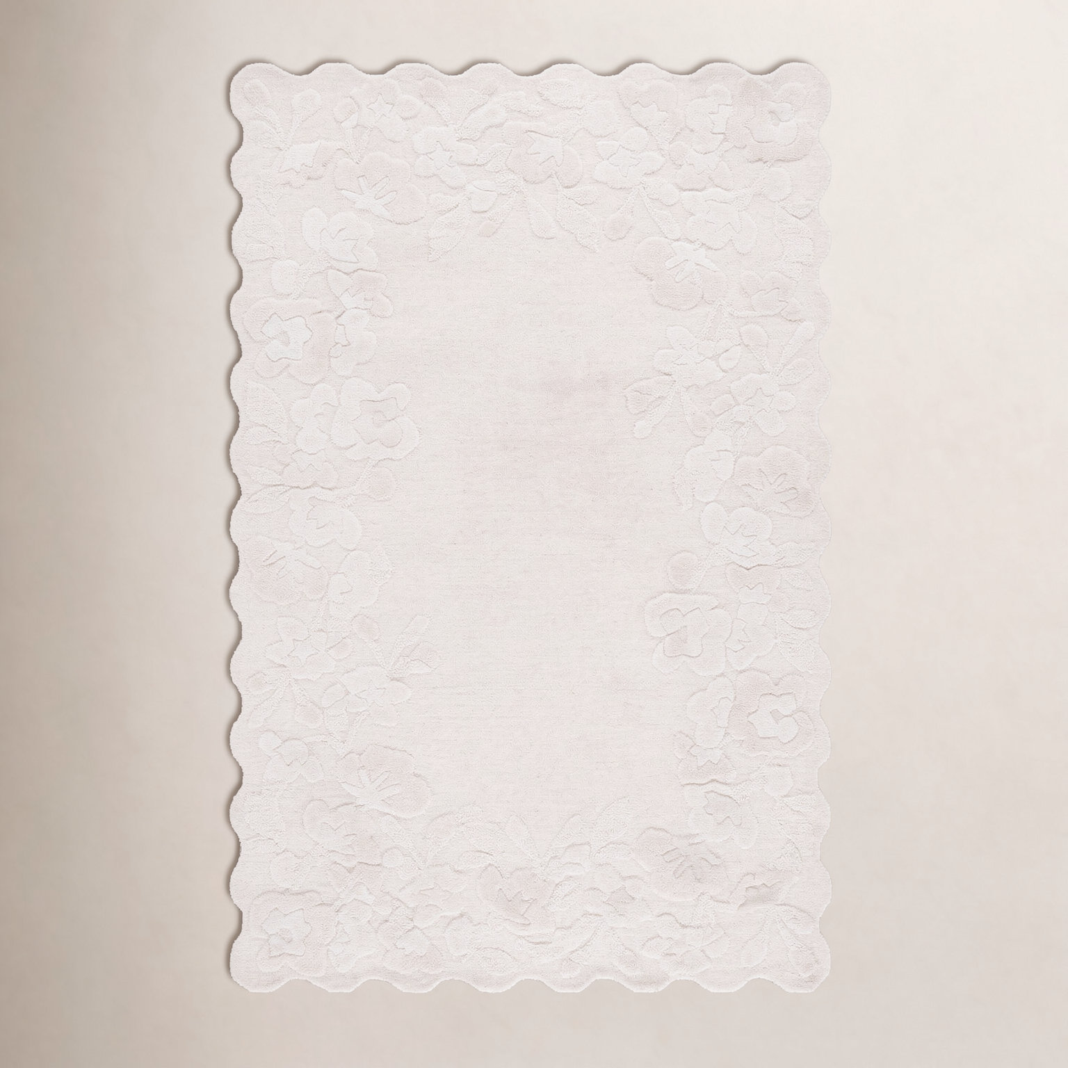 Hand-Tufted Wool Floral Rug, Rectangle 5' x 8'