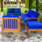 Galvan Solid Wood Teak Outdoor Ottoman-1188851271