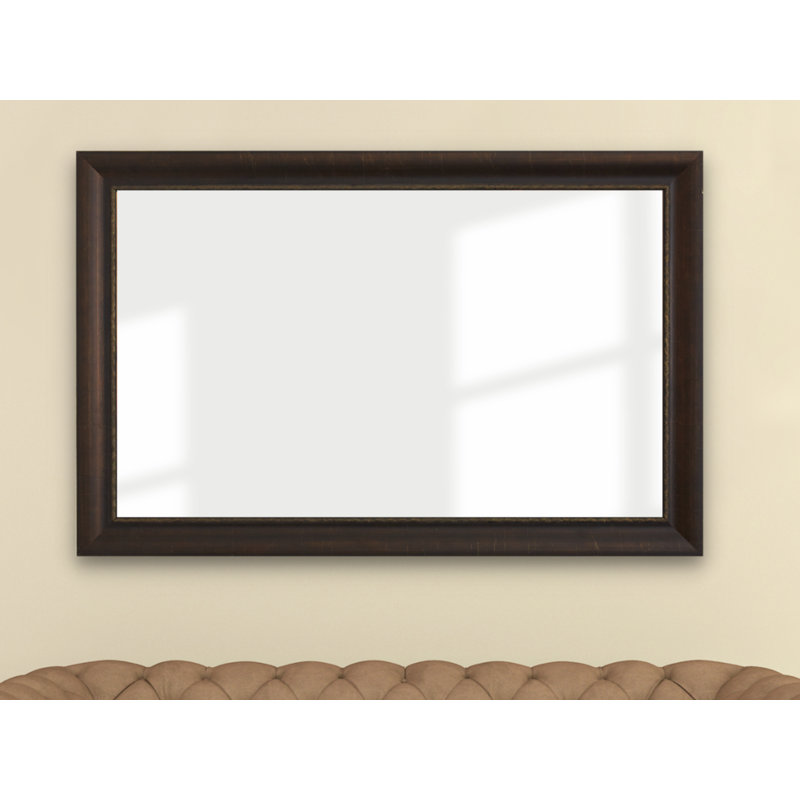 Ventura Hall Wood Framed Mirror with Safety Backing Ideal for Bathroom / Vanity Mirror, Antique Bronze, 32" x 48"