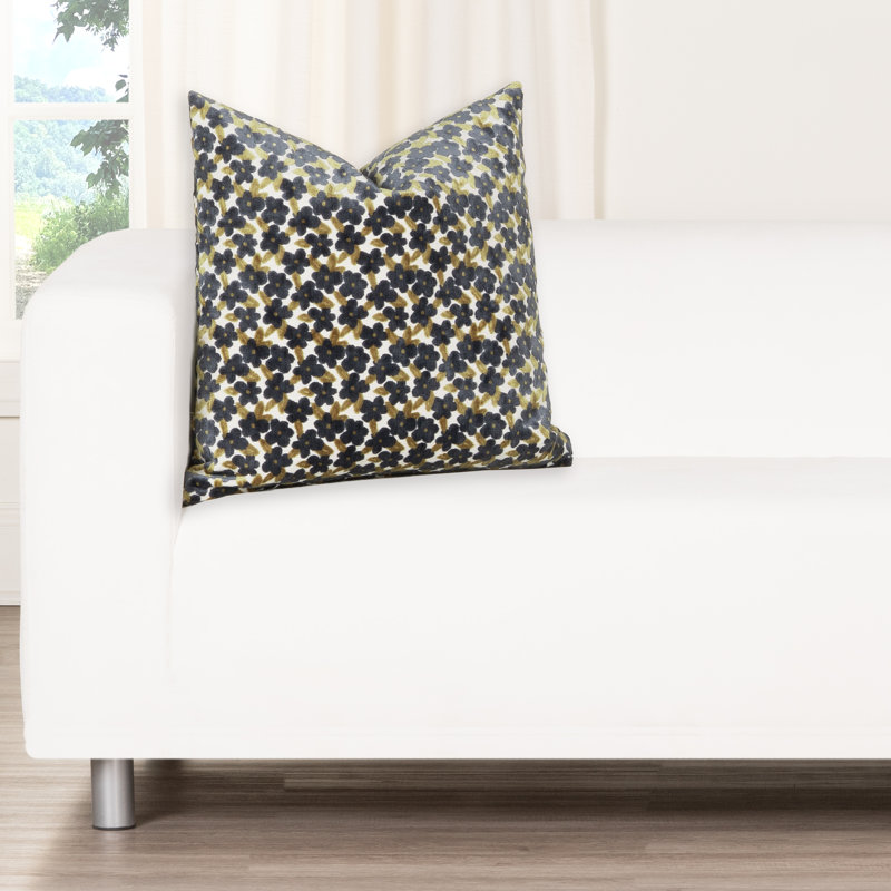 Coussin décoratif Birch lane Gretchen Indigo, Plumes